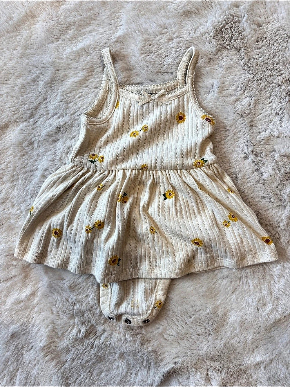 Floral Sundress with Bloomers in Cream